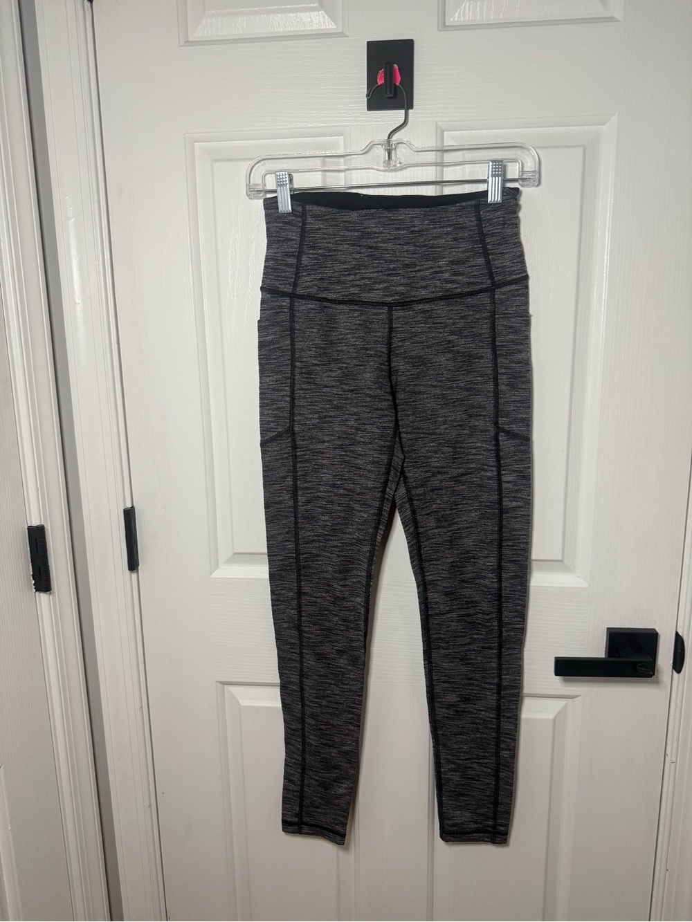 High-Rise Heathered Gray Workout Leggings